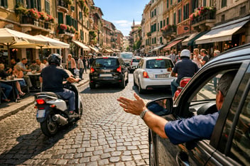 Busy italian city