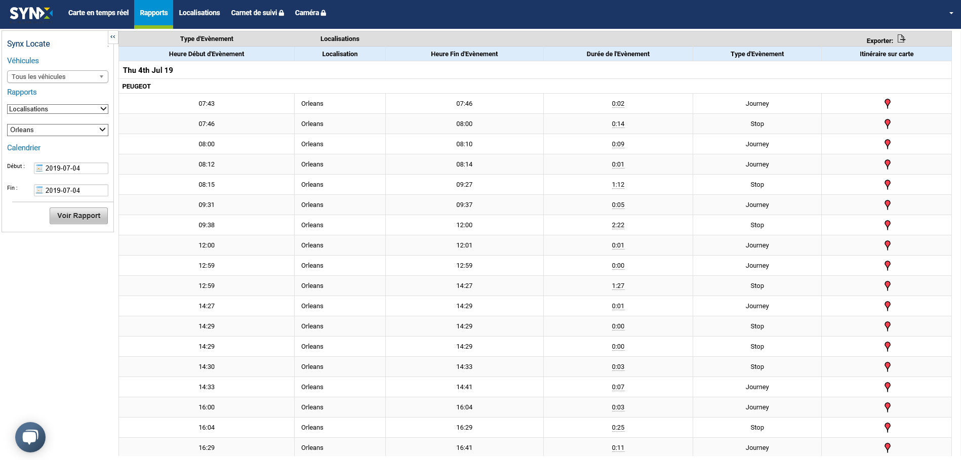 4. Rapport de localisation