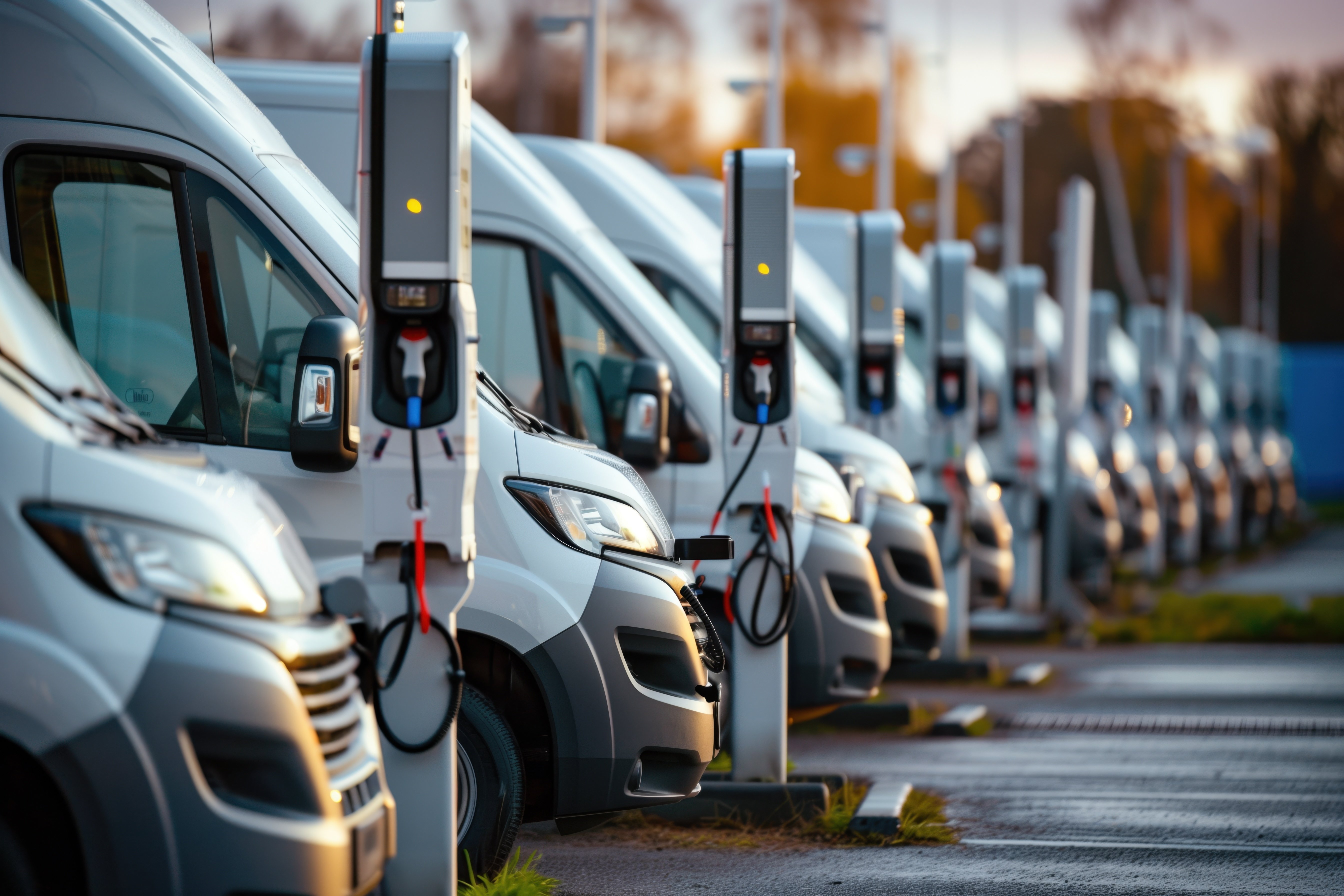 electric-vehicles-charging-station-background-row-vans
