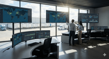 High-quality, modern B2B fleet management scene