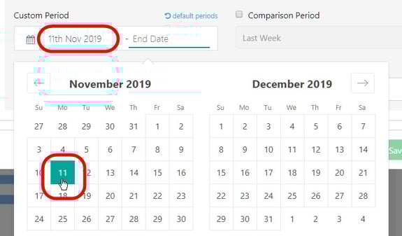 Calendar start date