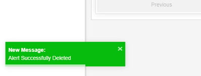 Alert deleted message