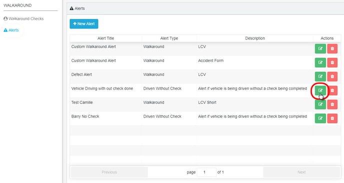 Alerts - modify