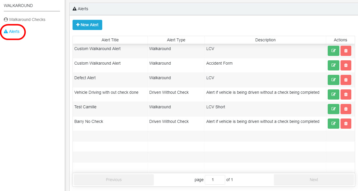 Walkaround Checks: How can I be alerted about vehicle checks?
