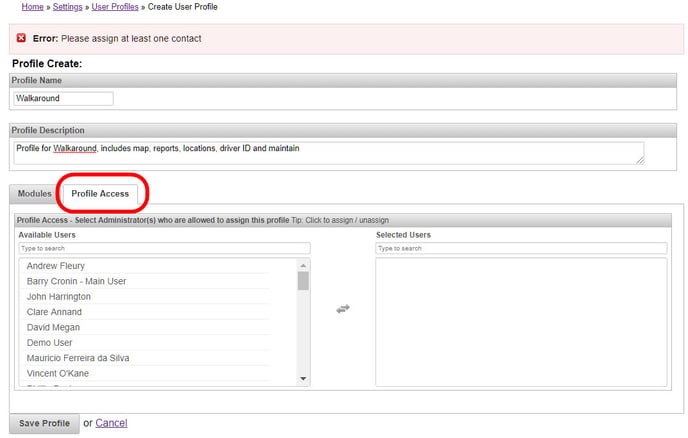 Assign users