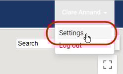 Settings menu