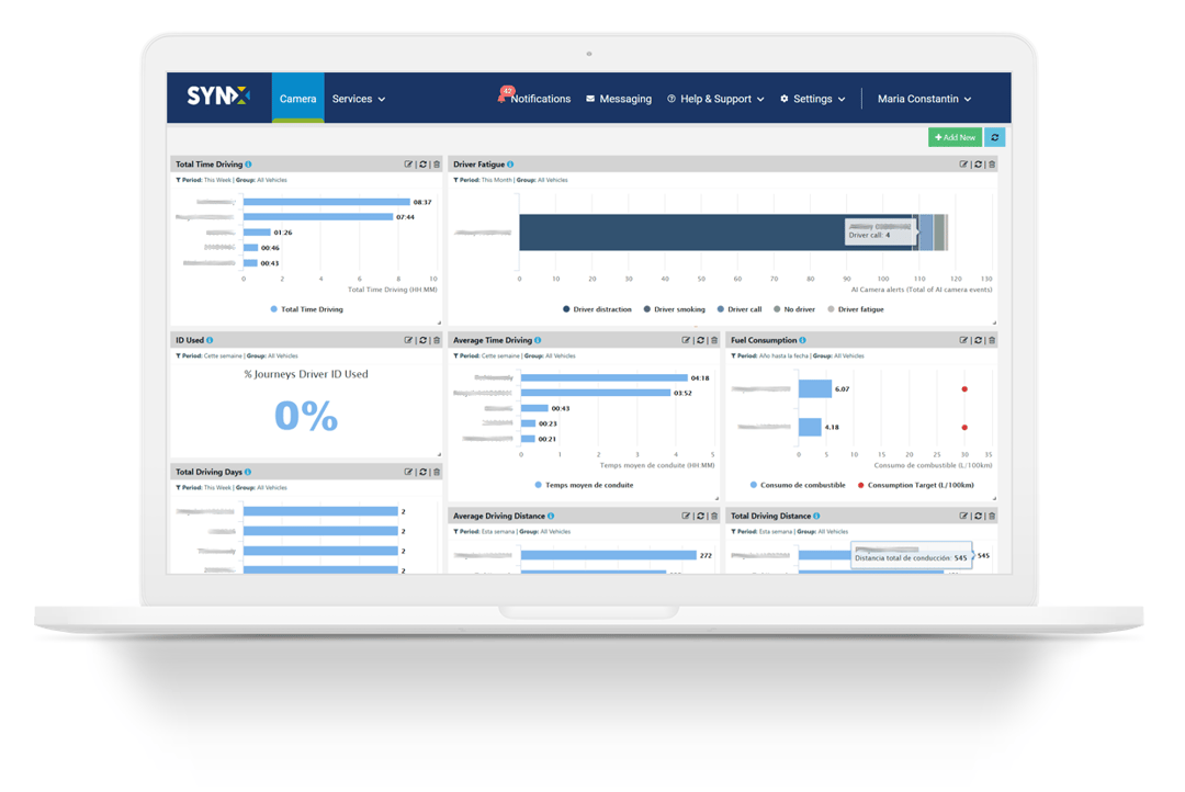Coach driver with dashboard screenshot 