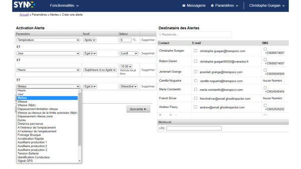 multiple alertes parametrables