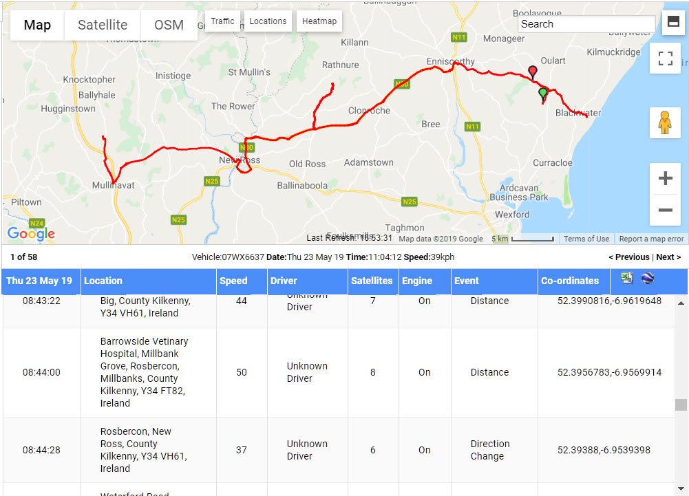 Journeys Report - view route